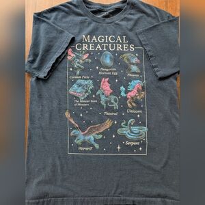 Harry Potter Magical Creatures Graphic Tee in Navy - Women's Small